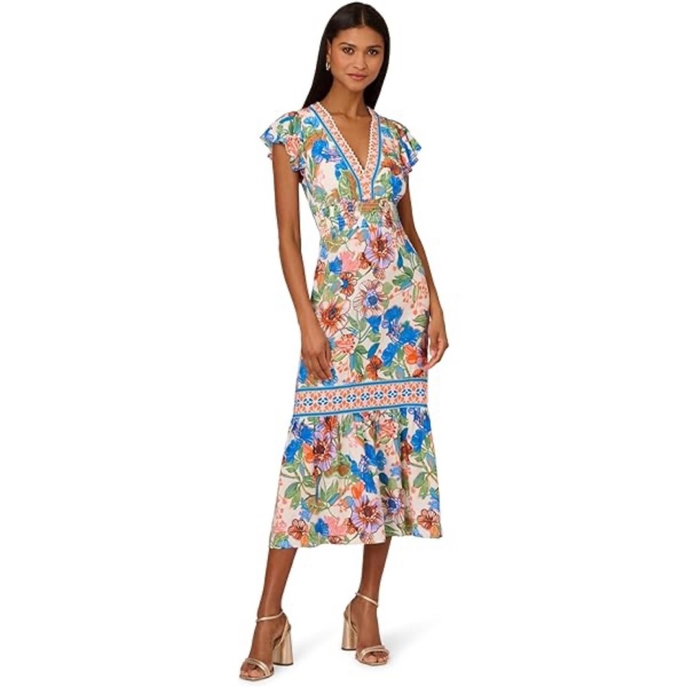 Adrianna Papell Multicolor Floral Maxi Dress
